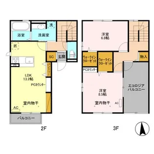グランオッツV Bの間取り