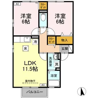 シャトーエレガン C【1階】の間取り