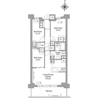 コンフォリア・リヴ八坂富士見【3階】の間取り
