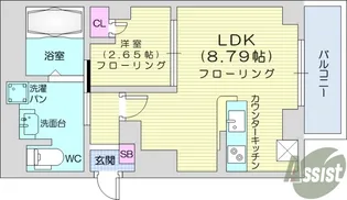 ラシーネ錦町【3階】の間取り