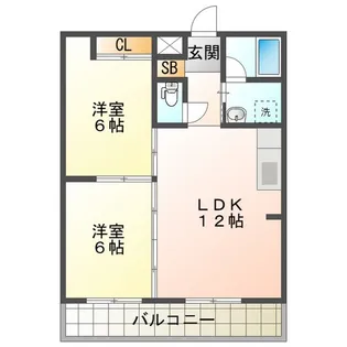 レーベン西条 A棟【2階】の間取り