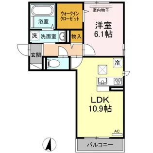フェリーチェ円山【1階】の間取り
