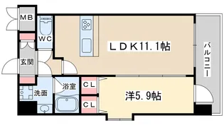 スプランディッド梅田北【7階】の間取り
