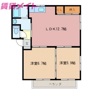 サンポート松寺F棟【2階】の間取り