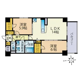 コンチネンタル【2階】の間取り
