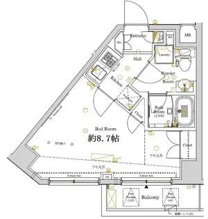 ディアレイシャス東京ベイ潮見【3階】の間取り