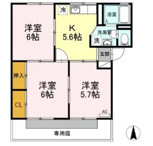 ノーブル清水 C棟【1階】の間取り