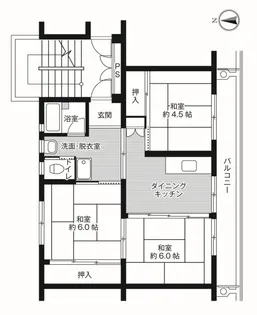 ビレッジハウス久手4号棟【1階】の間取り
