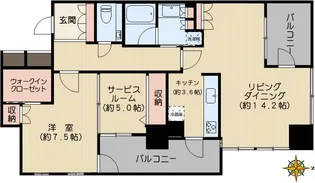 コートレジデントタワー【8階】の間取り