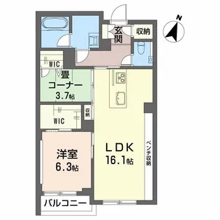 AZUR米山【3階】の間取り