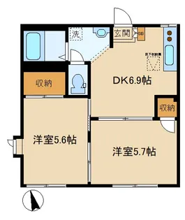 レジデンス松風園(レジデンス ショウフウエン)【1階】の間取り