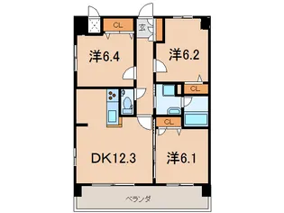 サンドゥカーレ【3階】の間取り