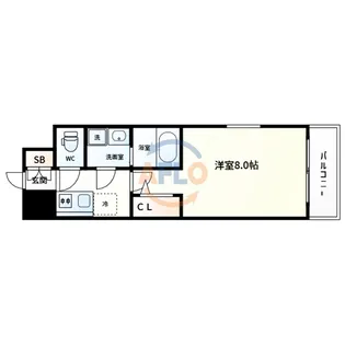 エスリード大阪グランフォート【7階】の間取り