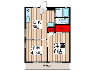 ベルハイツB【1階】の間取り