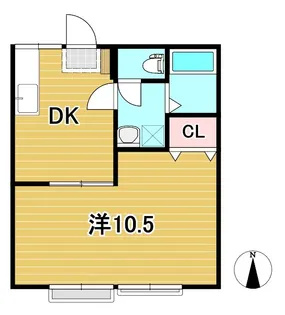 内山ハイツB【2階】の間取り