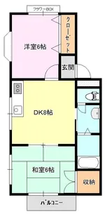 ハローくわのき A棟【1階】の間取り