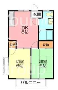 兎河原ハイツ【2階】の間取り
