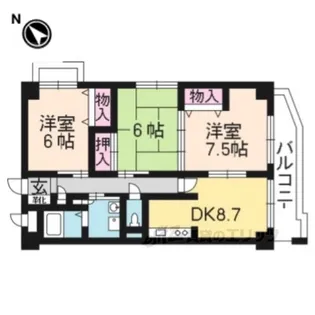 イースタン平野路【3階】の間取り