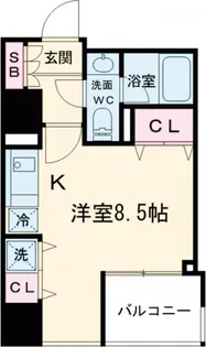 ウィルテラス千歳烏山【5階】の間取り