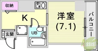 ライオンズマンション神戸元町第3【7階】の間取り