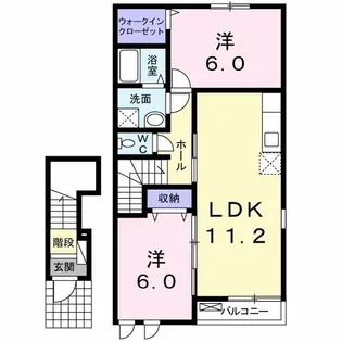 ハレオリB【2階】の間取り