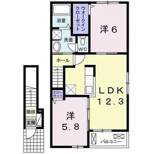 アーベンロートA【2階】の間取り