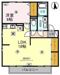 ビューラーやすらぎ A棟【1階】の間取り