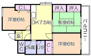 サンライズ津福【2階】の間取り