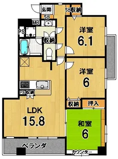 リソシエ鴨川グランディス【3階】の間取り