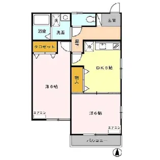 コスモハイツ AB【2階】の間取り