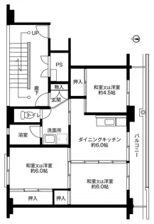 ビレッジハウス羽後1号棟【1階】の間取り