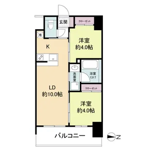 セレニテフラン新大阪【4階】の間取り