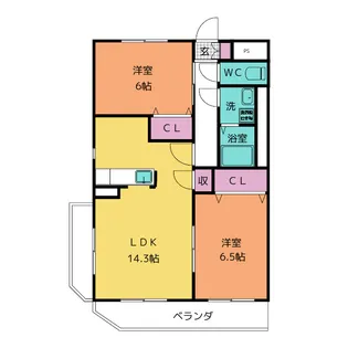 プリミエール如意申II【2階】の間取り