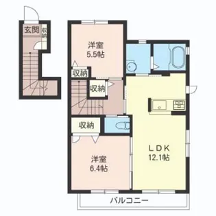 メゾンドリリー【2階】の間取り