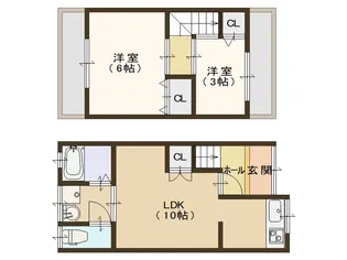 大阪府大阪市住之江区西住之江3【一戸建】の間取り
