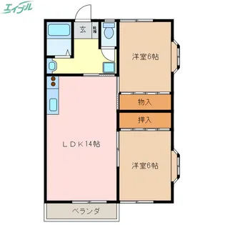 橋本ハイツ【2階】の間取り