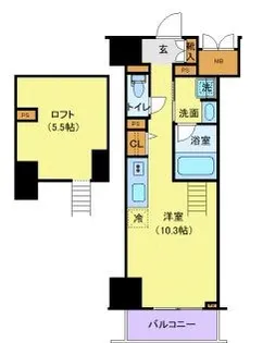 ロイジェントパークス千葉中央【15階】の間取り