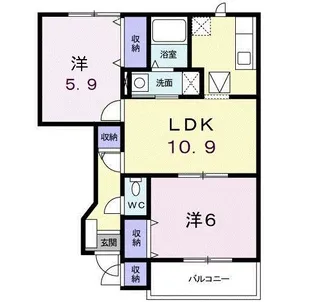メゾン・サンパティーク【1階】の間取り