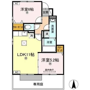 ウィンドヒル【1階】の間取り