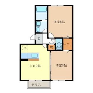 プレミール ボヌール【1階】の間取り