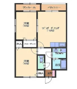 サザンエル伏見台【2階】の間取り