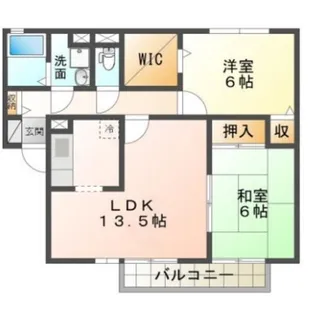 グリーンコートA・B【1階】の間取り