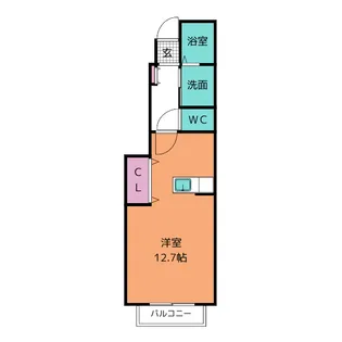 メゾンドゥソレイユ【1階】の間取り