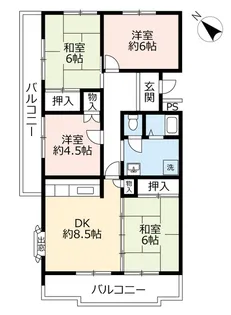 UR白山台【6階】の間取り