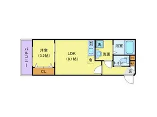神奈川県海老名市門沢橋4【アパート】の間取り