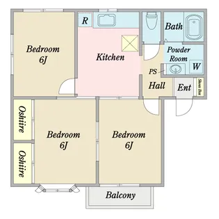 シティパルB棟【2階】の間取り