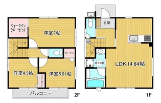 千葉県袖ヶ浦市坂戸市場【一戸建】の間取り