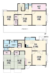 山梨県甲斐市西八幡【一戸建】の間取り