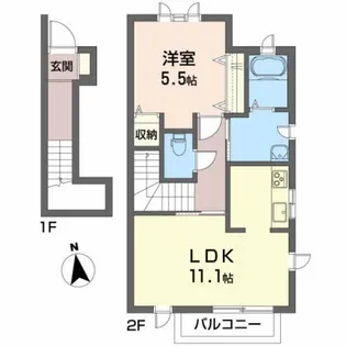 グリーンヒルズ荒巻B【2階】の間取り