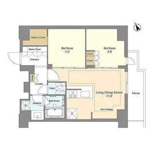東京都荒川区西日暮里2【マンション】の間取り